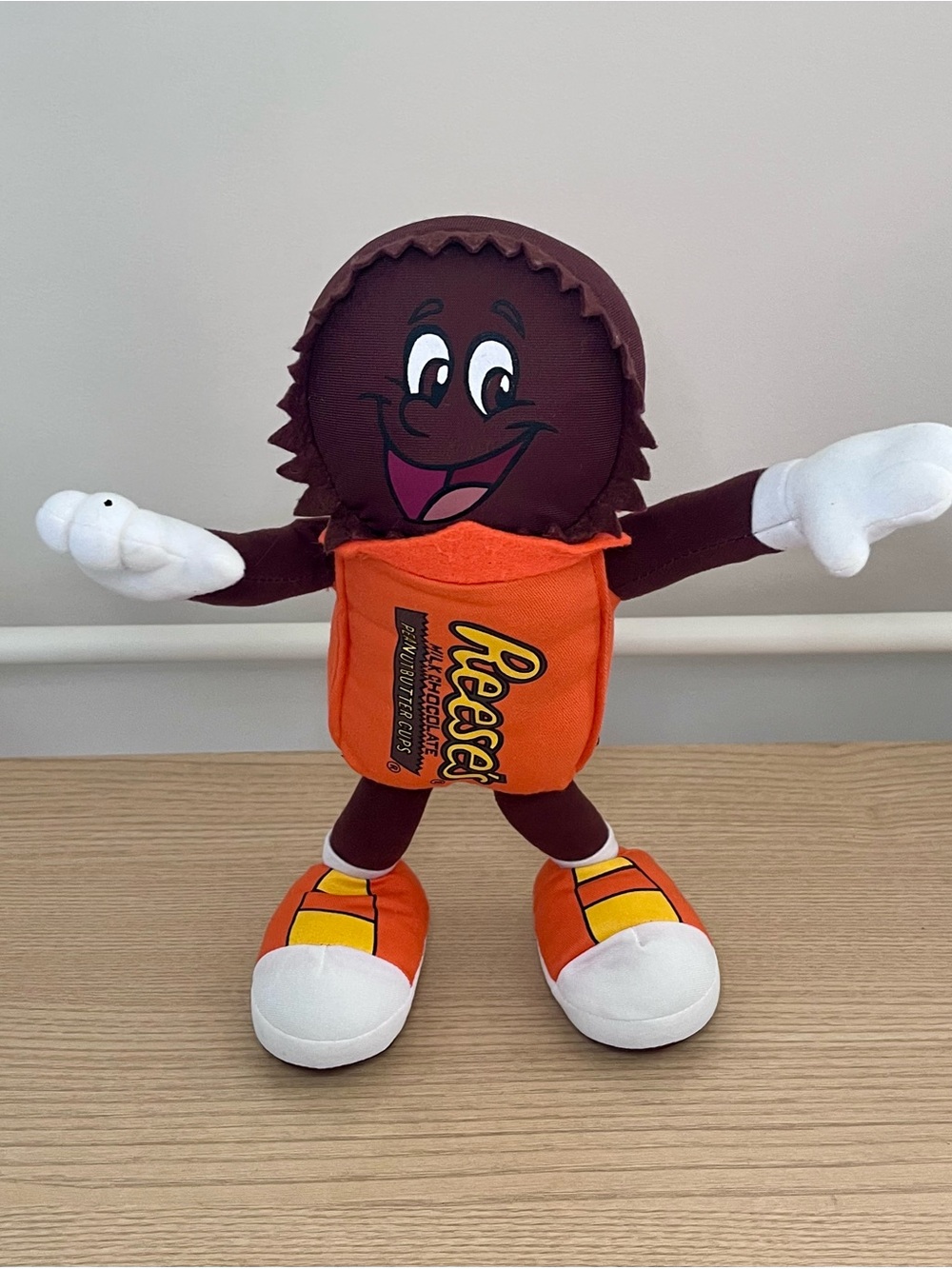 Vintage 1994 Reeses Peanut Butter Cup Mascot Plush Poseable Bendable 13 Inch